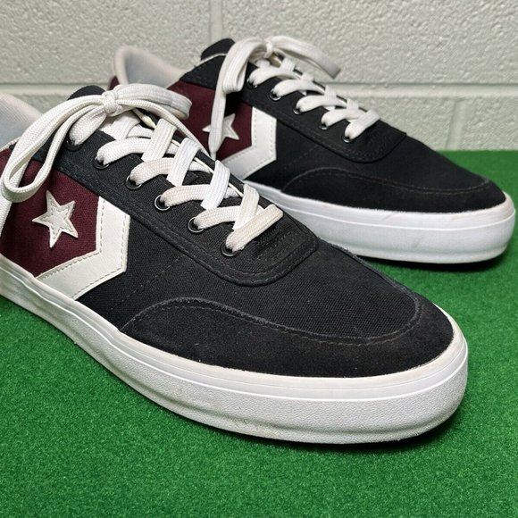 Converse Courtland Ox Sneakers Mens Size 10.5 Black/Burgundy/White Shoes